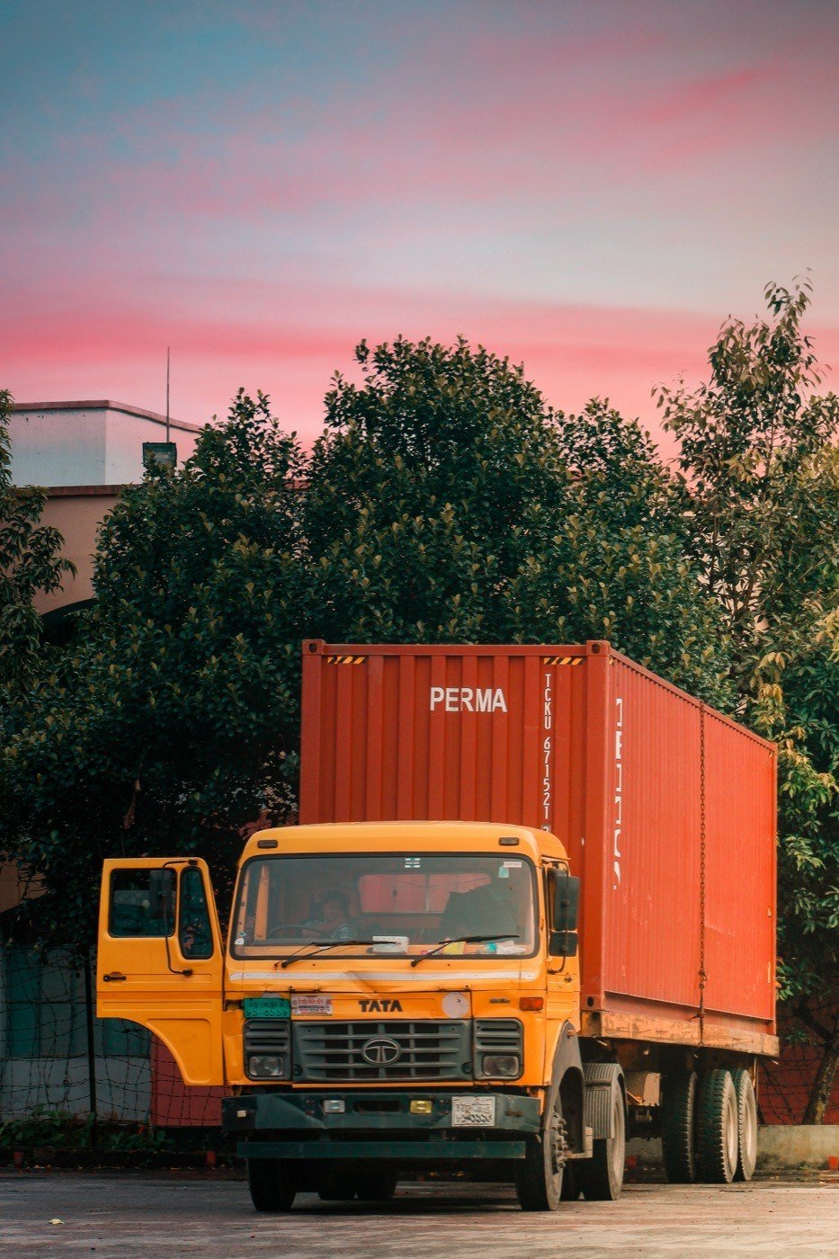 Truck carrying cargo on an Indian highway